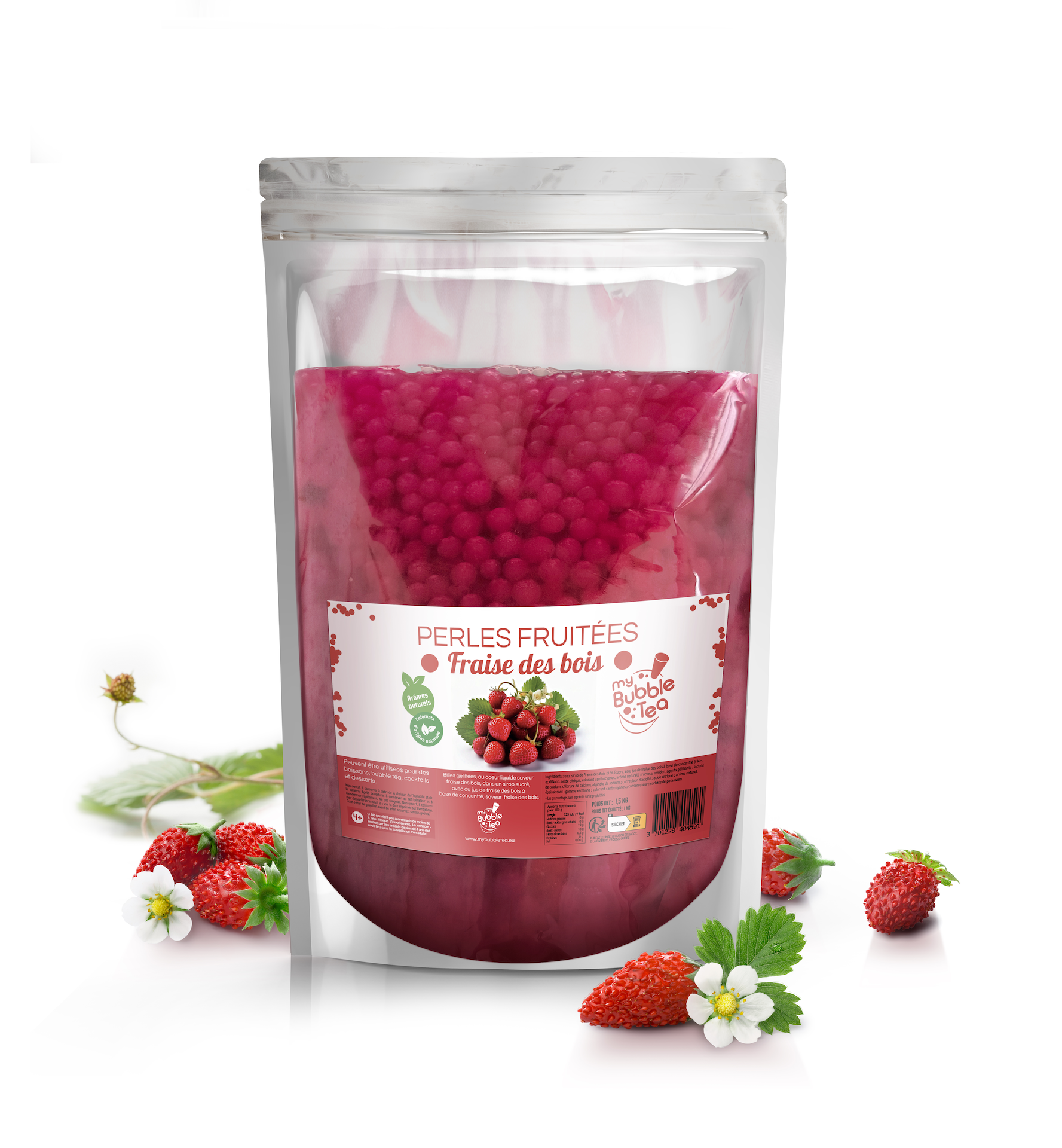 Waldbeeren-Erdbeer-Fruchtperlen - Bubble Tea - 1,5 kg