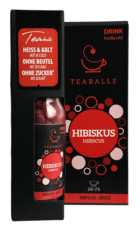 TEABALLS - Hibiskus | BLACK SELECTION | 30-75 Tassen - TEABALLS OFFICIAL | TEABALLS Schweiz | Tee ohne Beutel