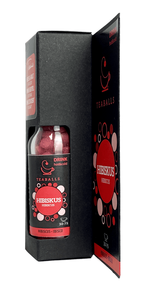 TEABALLS - Hibiskus | BLACK SELECTION | 30-75 Tassen - TEABALLS OFFICIAL | TEABALLS Schweiz | Tee ohne Beutel