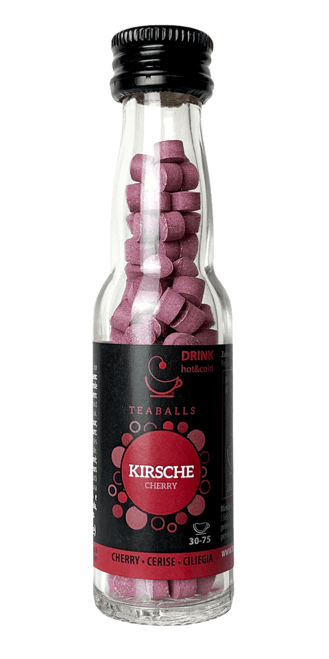 TEABALLS - Kirsche | BLACK SELECTION | 30-75 Tassen - TEABALLS OFFICIAL | TEABALLS Schweiz | Tee ohne Beutel