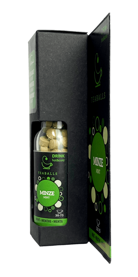 TEABALLS - Minze | BLACK SELECTION | 30-75 Tassen - TEABALLS OFFICIAL | TEABALLS Schweiz | Tee ohne Beutel