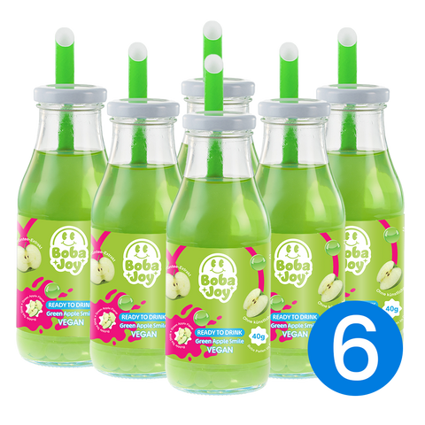 BOBAJOY Ready to Drink Green Apple Smile Bubble Tea