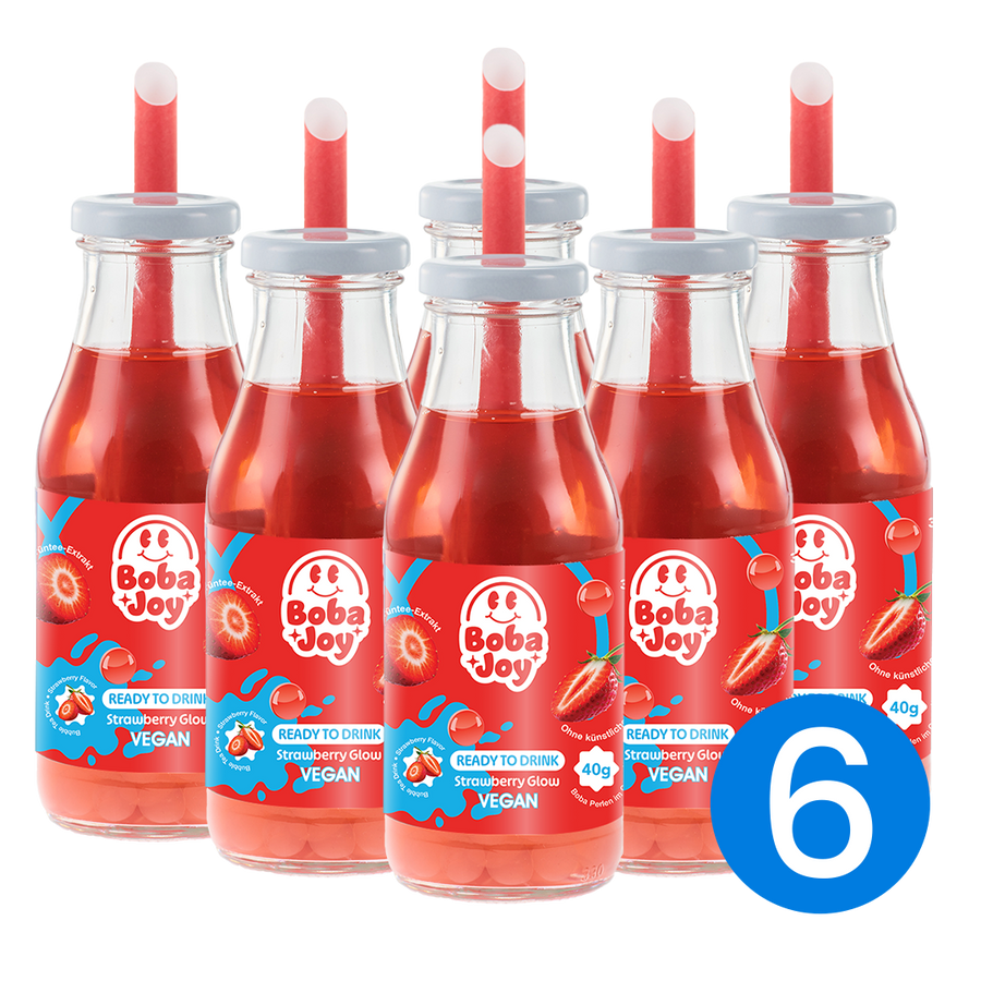 BOBAJOY Strawberry Getränk Nahaufnahme – rote Fruchtblasen Boba Drink kaufen