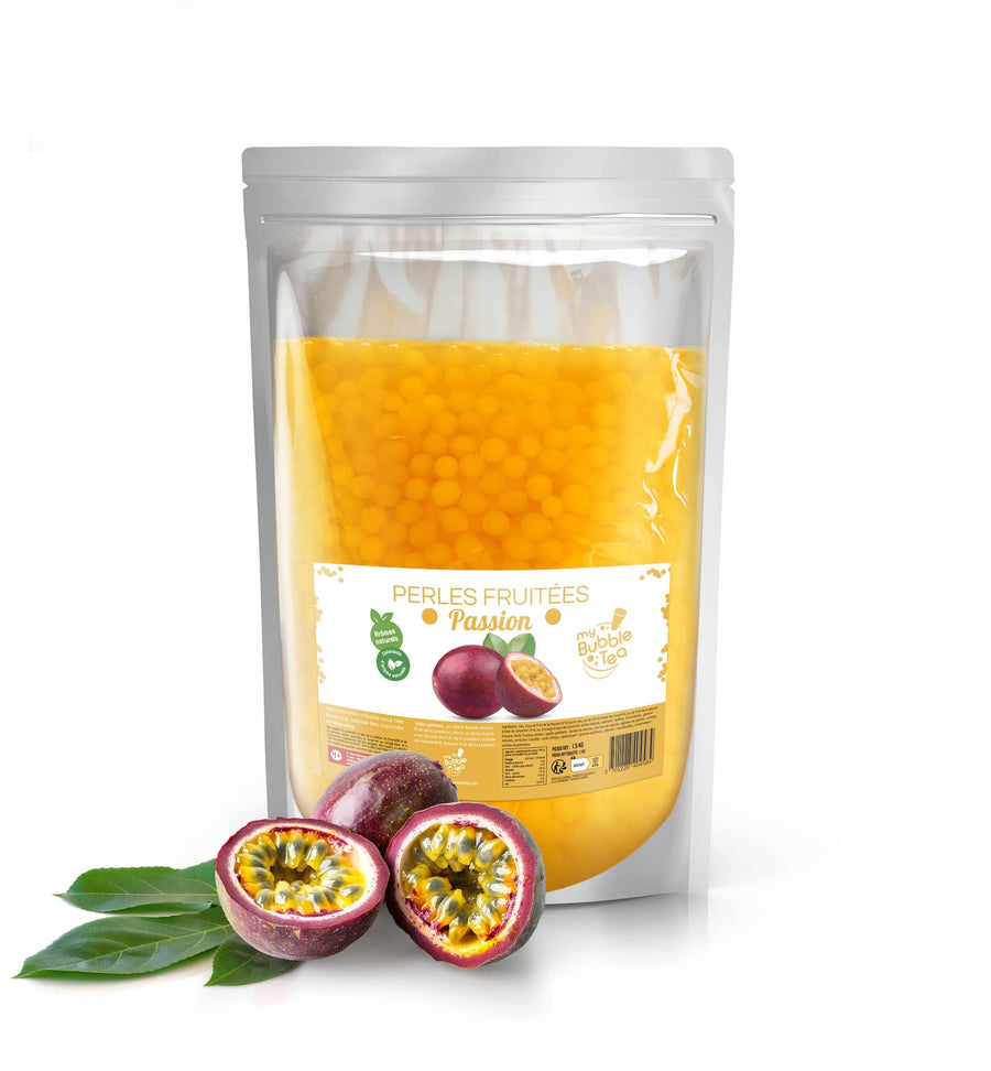 Passionsfrucht Popping Boba 1,5 kg – Fruchtperlen für Bubble Tea