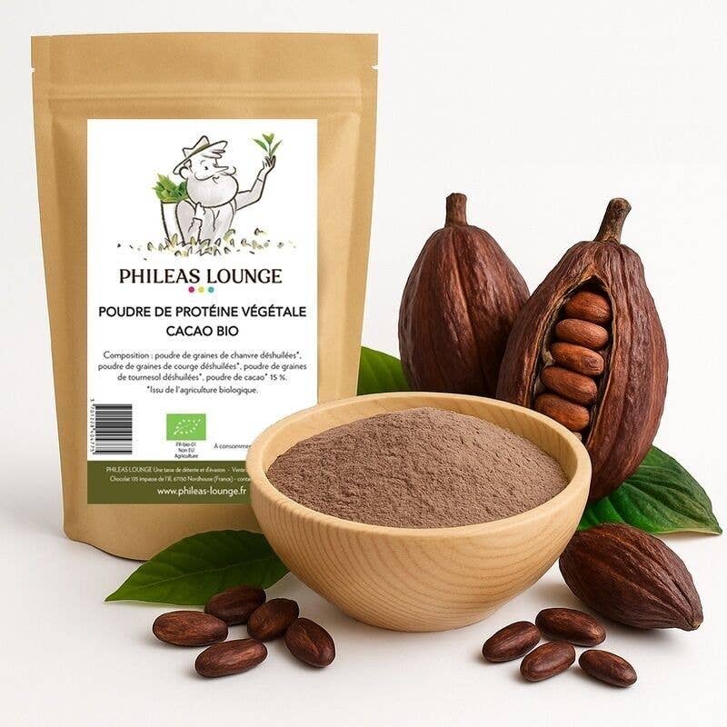 Bio Kakao Pflanzenprotein Pulver vegan proteinreich gesund