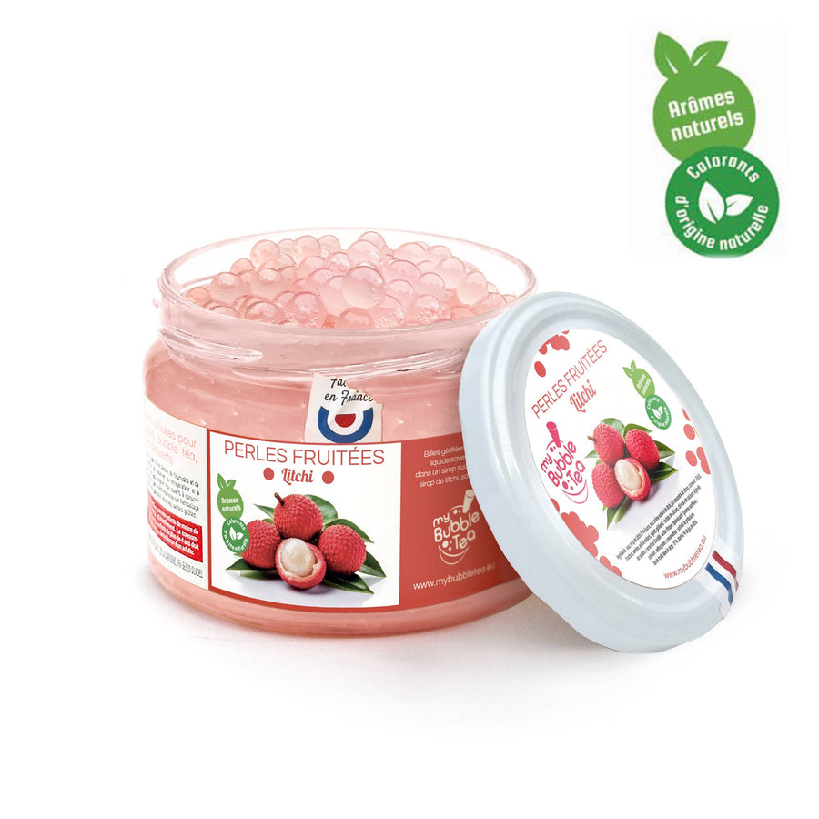 Litschi Fruchtperlen 240g im Glas – Bubble Tea Zutat einfach zuhause zubereiten