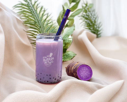 UBE Pulver Nahaufnahme – violettes Yam-Pulver für Bubble Tea & Latte kaufen Schweiz