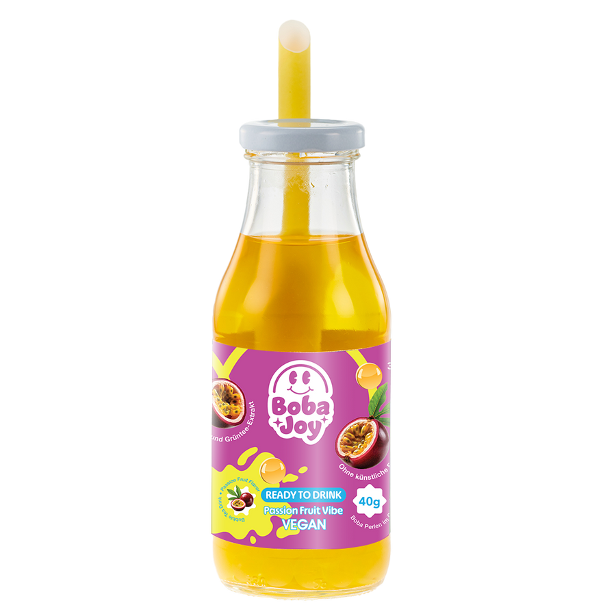 BOBAJOY Passion Vibe Bubble Drink – trinkfertig mit Fruchtperlen