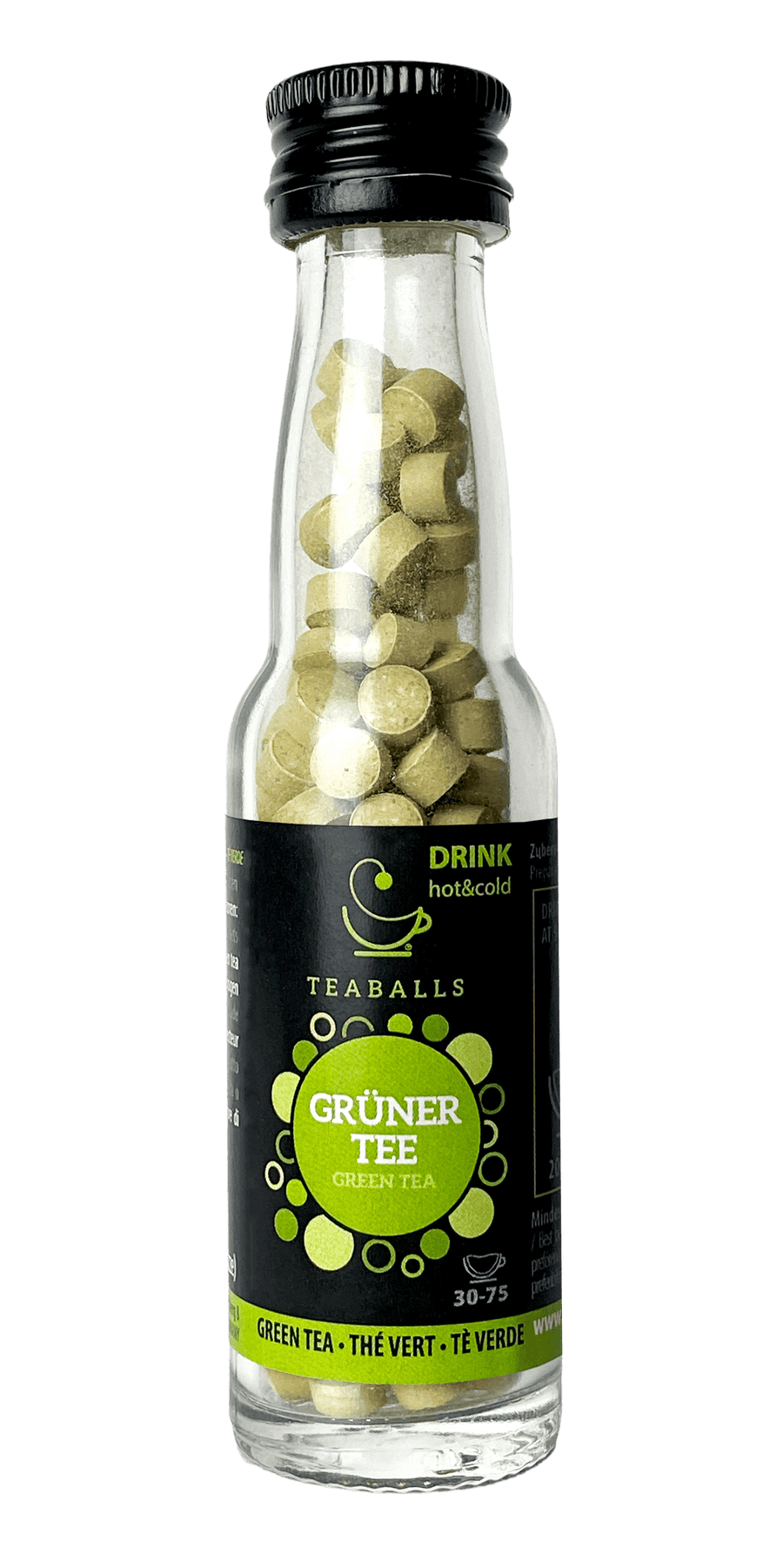 TEABALLS Grüner Tee Presslinge Nahaufnahme – grüne Tee-Bällchen ohne Teebeutel Schweiz