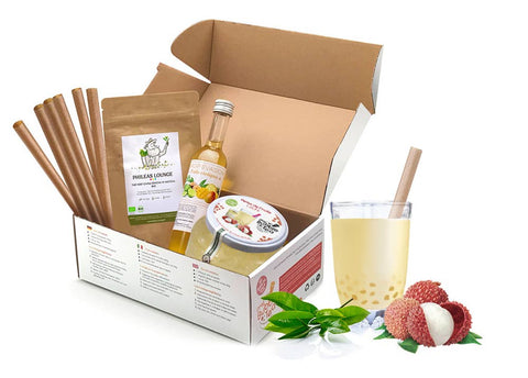 Bubble Tea Set für zu Hause - Litchi für 8 Portionen